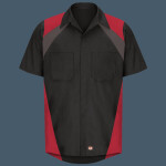 Tri-Color Short Sleeve Shop Shirt